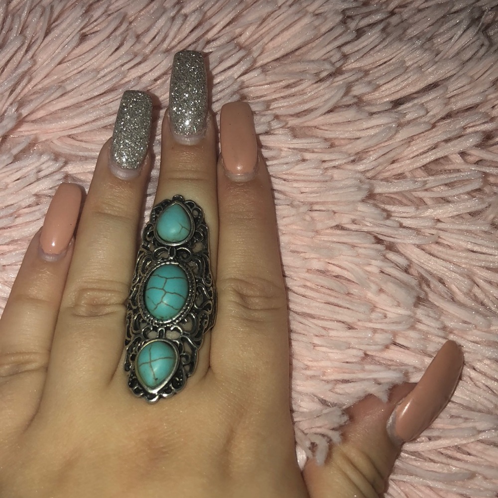 Distressed turquoise ring